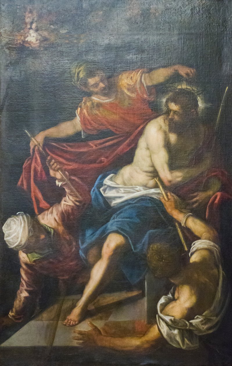 Chrystus w cierniowej koronie, ok. 1590 (olej na płótnie) autorstwa Domenico Robusti Tintoretto