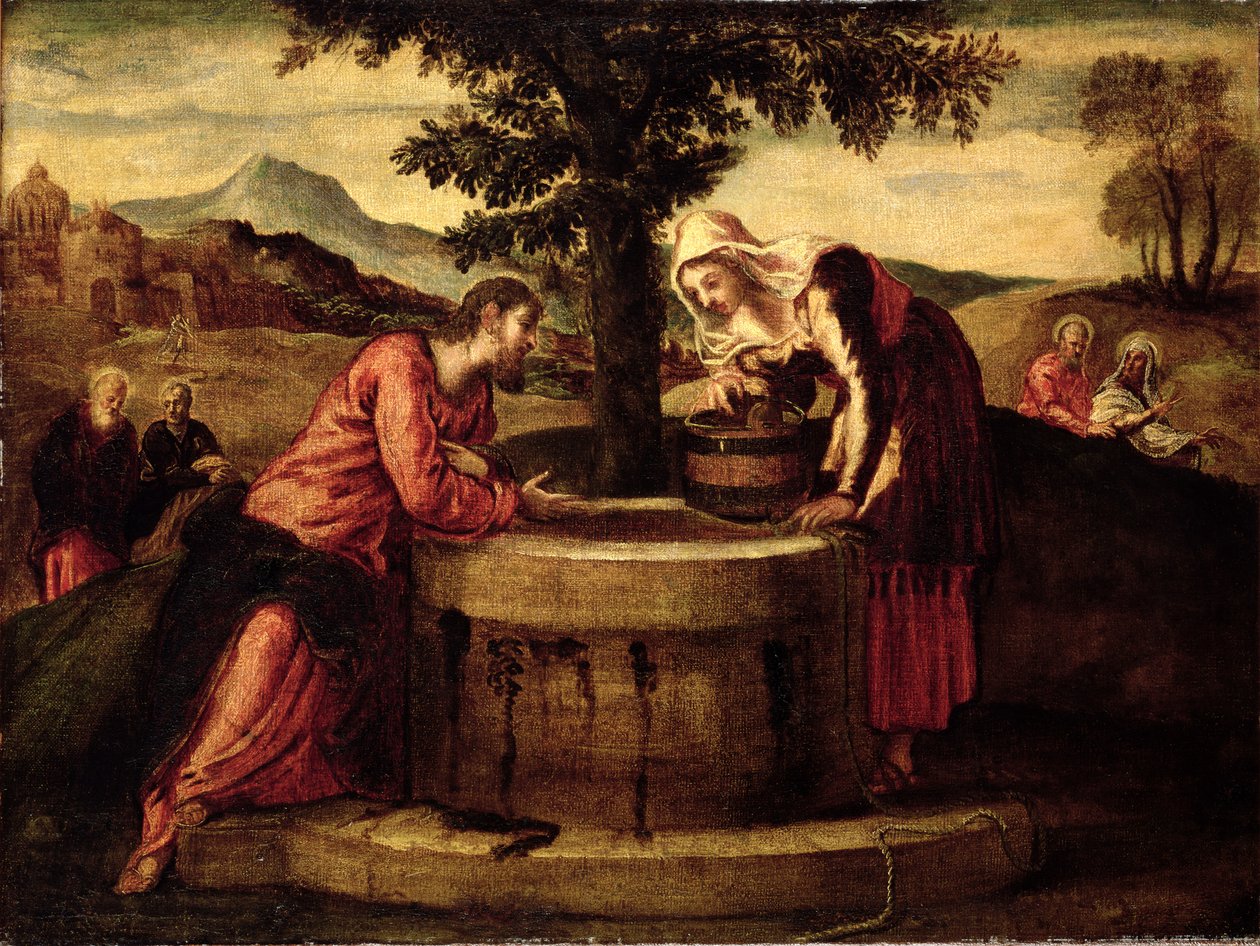 Chrystus i Niewiasta Samarii autorstwa Domenico Robusti Tintoretto