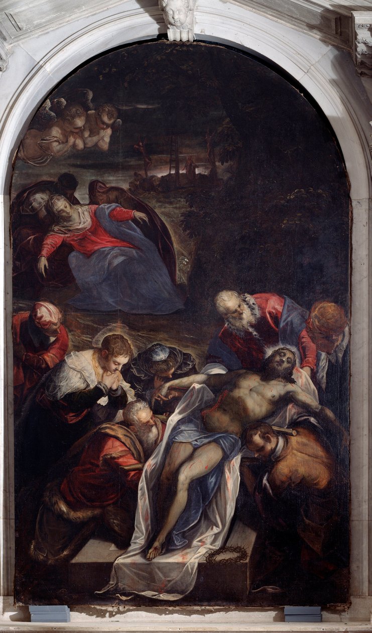Złożenie w grobie (malarstwo) autorstwa Domenico Robusti Tintoretto