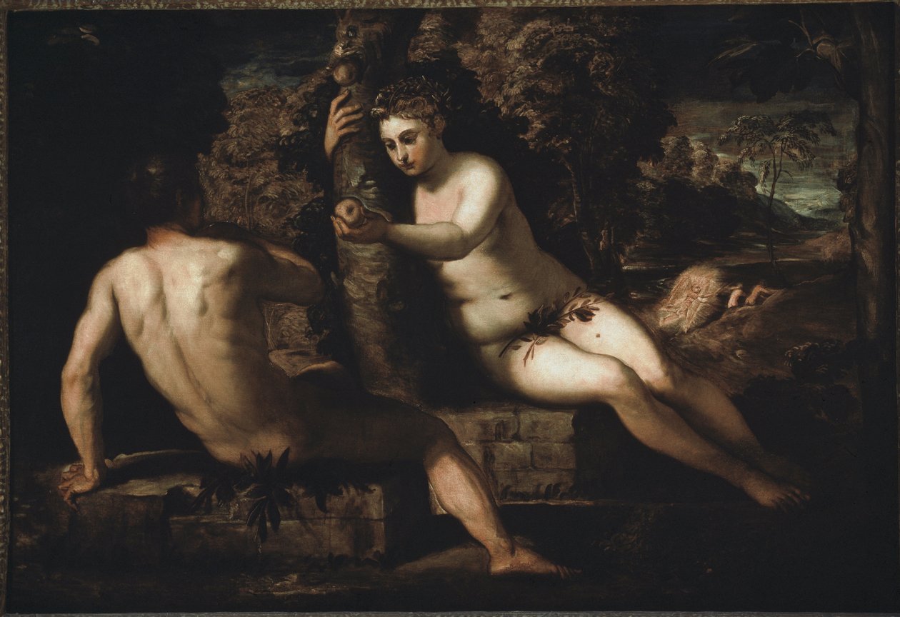 Grzech pierworodny - Malarstwo autorstwa Domenico Robusti Tintoretto