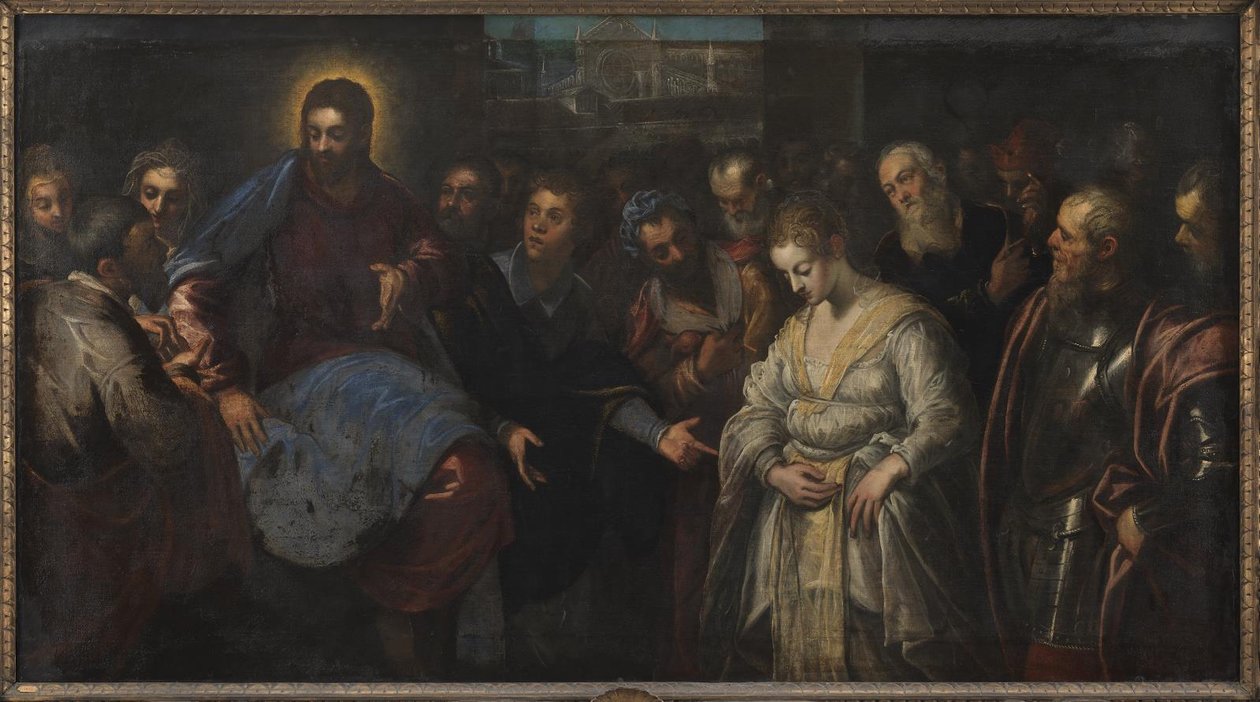 Chrystus i cudzołożnica autorstwa Domenico Tintoretto