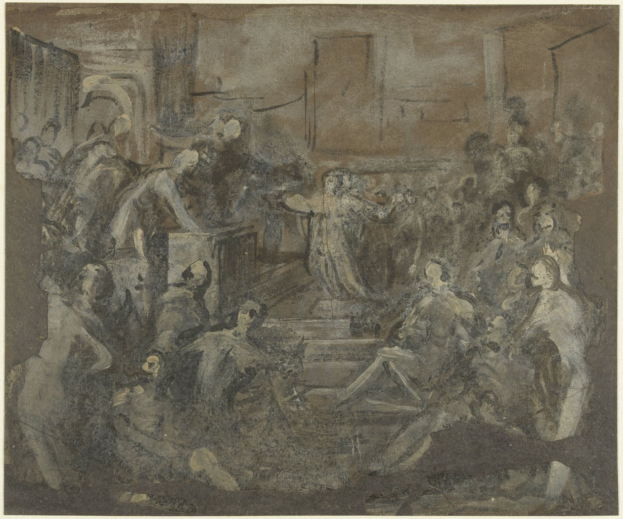 Święta Katarzyna w dyskusji z skrybami autorstwa Domenico Tintoretto
