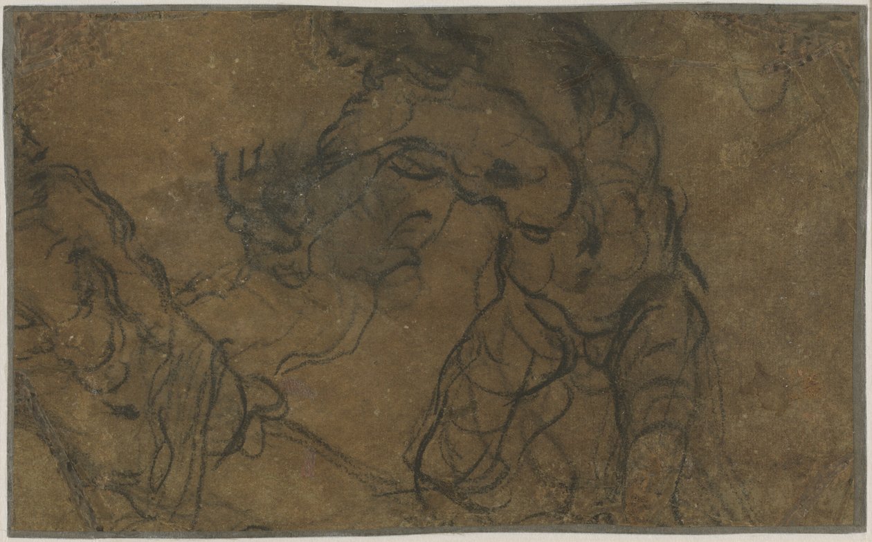 Dwie postacie męskie w ruchu (verso) autorstwa Domenico Tintoretto