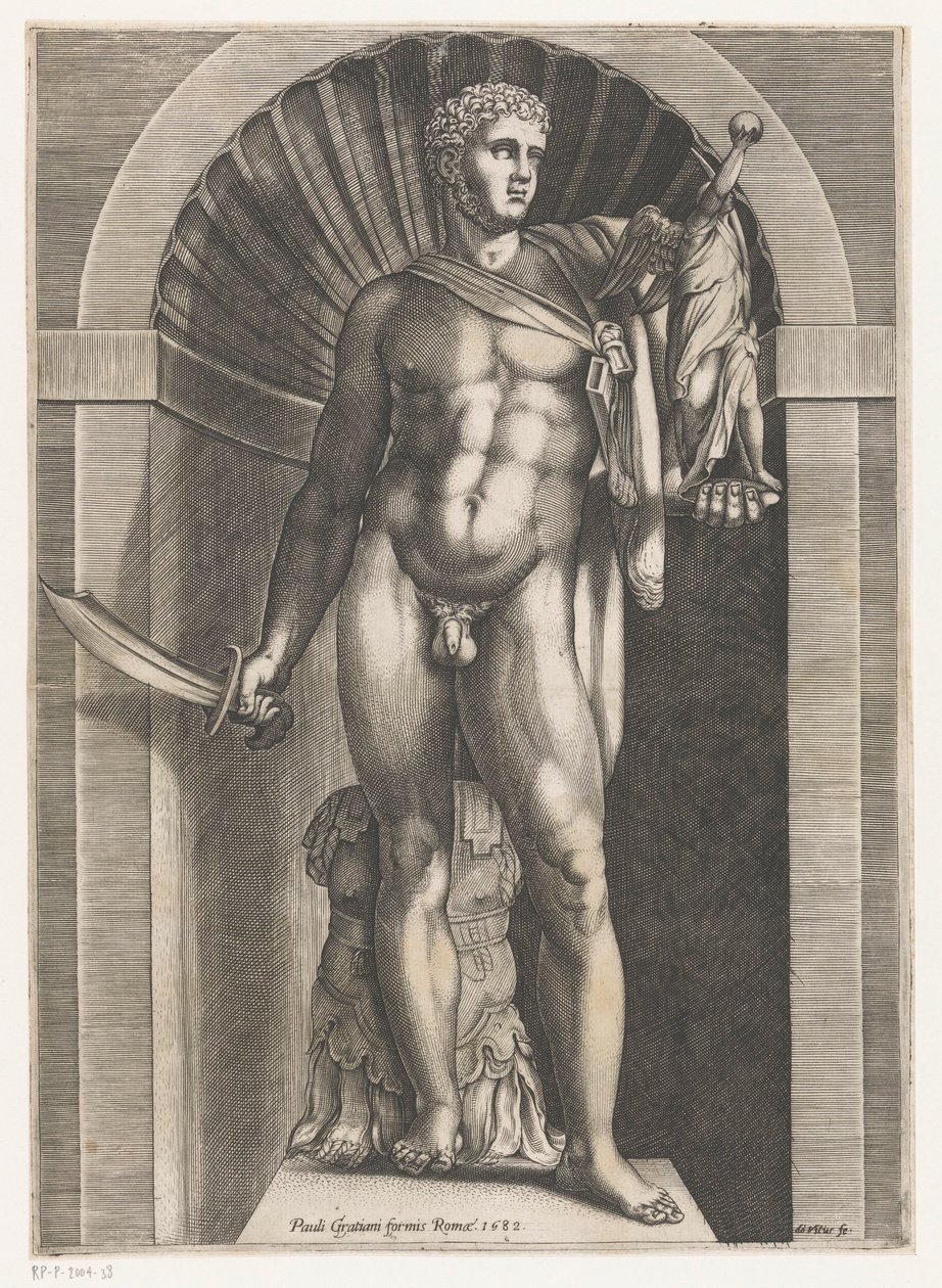 Rzeźba wojownika Speculum Romanae Magnificentiae (tytuł serii) autorstwa Domenico Vito