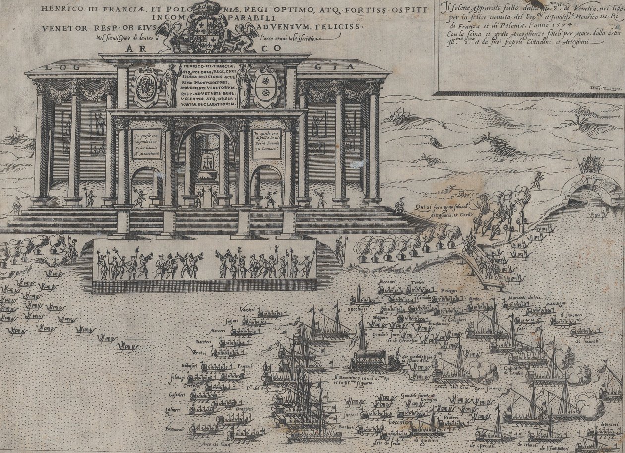 Wjazd Henryka III, króla Francji i Polski, do Wenecji, 1574. autorstwa Domenico Zenoi