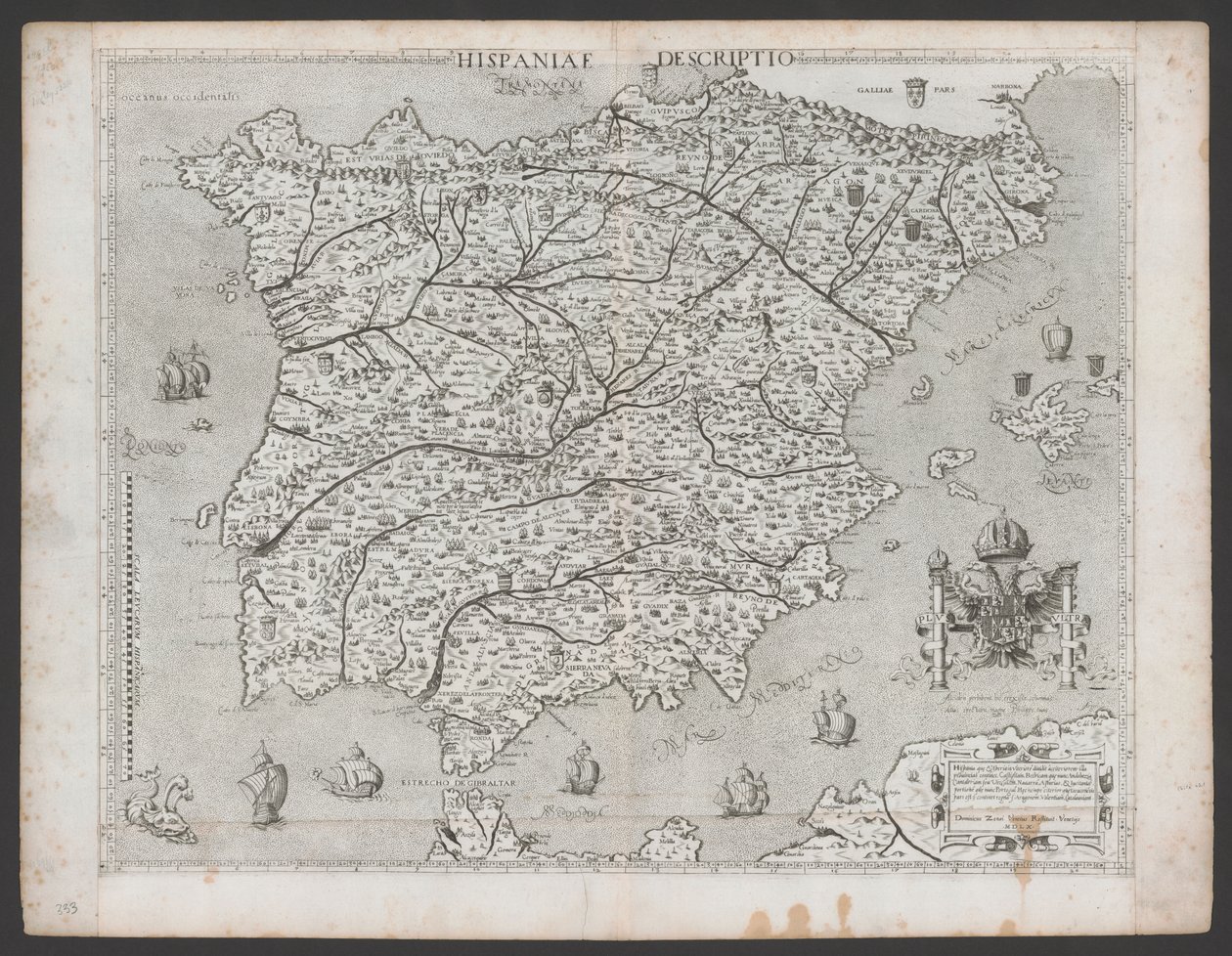 Hispaniae Descriptio de Domenico Zenoi (1560) autorstwa Domenico Zenoi