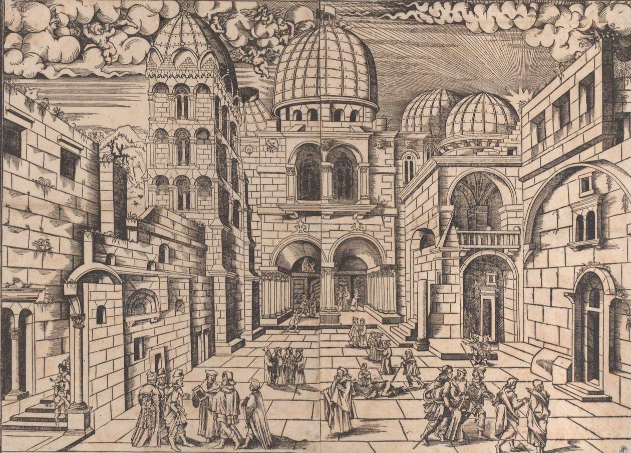Bazylika Grobu Świętego w Jerozolimie, ok. godz. 1546. autorstwa Domenico dalle Greche