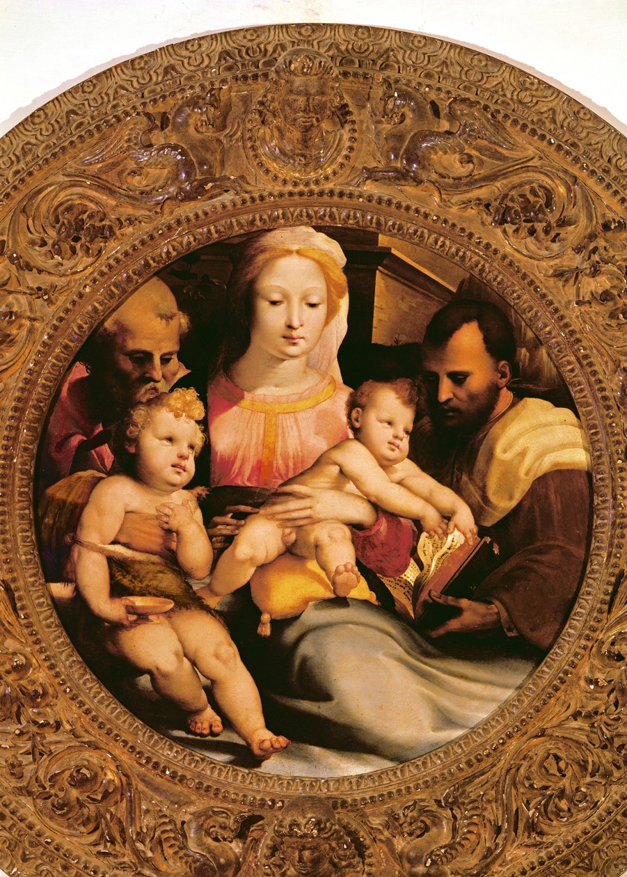 Fragment Świętej Rodziny i św. Jana Chrzciciela (detal z 348817) autorstwa Domenico di Pace Beccafumi  