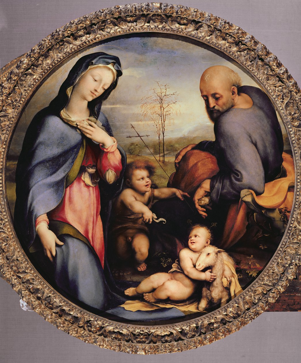 Święta Rodzina z Dzieciątkiem Jan Chrzciciel, ok.1515 autorstwa Domenico di Pace Beccafumi  