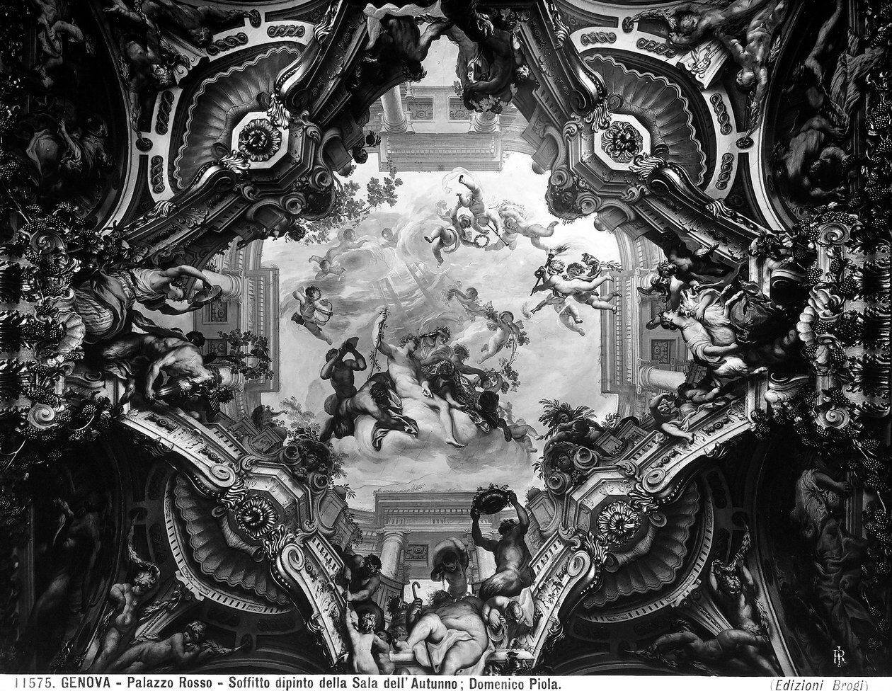 Alegoria Jesieni na sklepieniu Sali Jesiennej autorstwa Domenico the Elder Piola