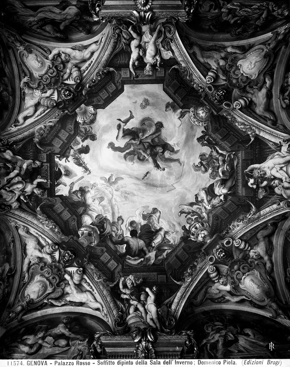 Alegoria Zimy, na sklepieniu Zimowej Komnaty autorstwa Domenico the Elder Piola