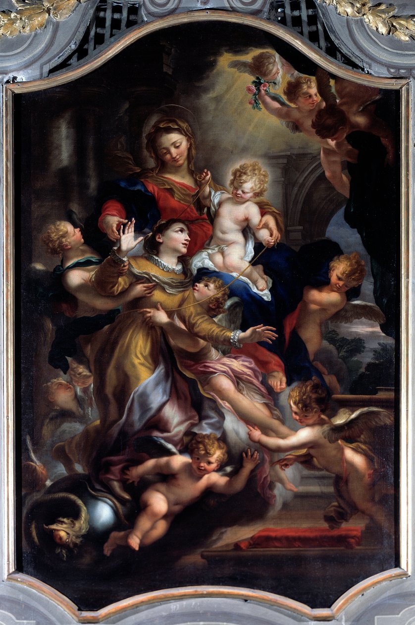 Ekstaza św Katarzyny Genueńskiej (olej na płótnie, koniec XVII w.) autorstwa Domenico the Elder Piola