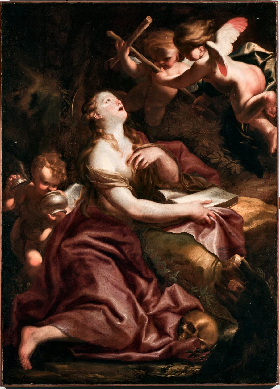 Święta Maria Magdalena (Mary-Magdalene) Obraz Domenico Piola (1627-1703), Genes Musei di Strada Nuova (inv n PB 290) autorstwa Domenico the Elder Piola