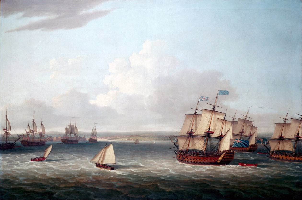 Wojna siedmioletnia (1756-1763): 21 sierpnia brytyjska flota wpłynęła do portu w Hawanie (Kuba) autorstwa Dominic Serres