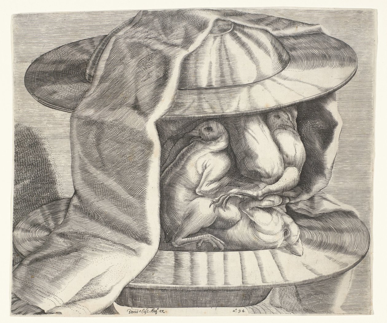 Groteskowa głowa z hełmem w stylu Arcimboldo Groteskowa głowa z hełmem w stylu Arcimboldo autorstwa Dominicus Custos