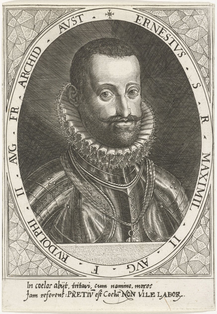 Portret arcyksięcia Ernesta Austrii 1553-1595, ok. 1595-1597 autorstwa Dominicus or Custodis Custos