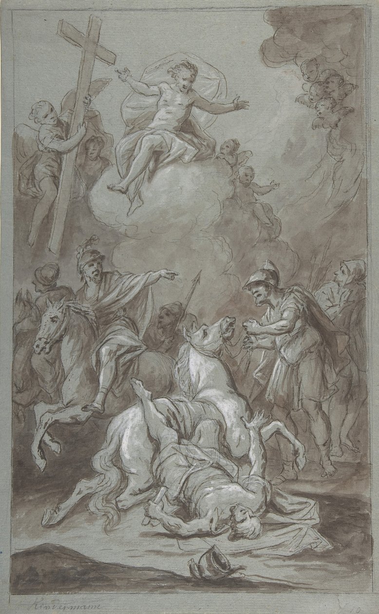 Nawrócenie św. Pawła recto, Egzekucja więźnia verso, XVIII-pocz. XIX w. autorstwa Dominik Kindermann