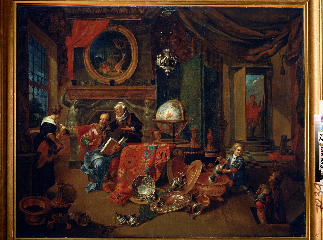 Stara śruba (stara śruba). Obraz Dominicus Smout (koniec XVII wieku). Olej na płótnie, 69,5 x 86 cm. Szkoła flamandzka, sztuka barokowa. Muzeum Sztuk Pięknych im. A. Puszkina, Moskwa. autorstwa Dominikus Smout