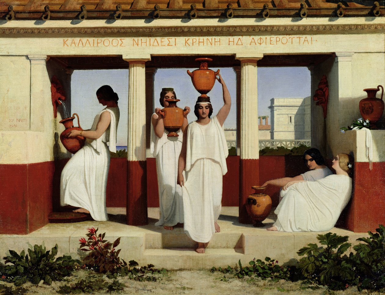 Greczynki przy fontannie, 1841 autorstwa Dominique Louis Papety
