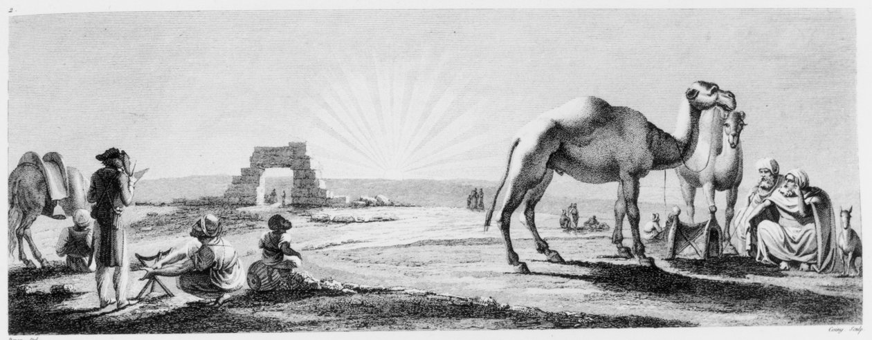 Artysta przy pracy w Górnym Egipcie, z „Podróży dans la Basse et la Haute Egypt” rytego przez Coiny, 1802 autorstwa Dominique Vivant Denon