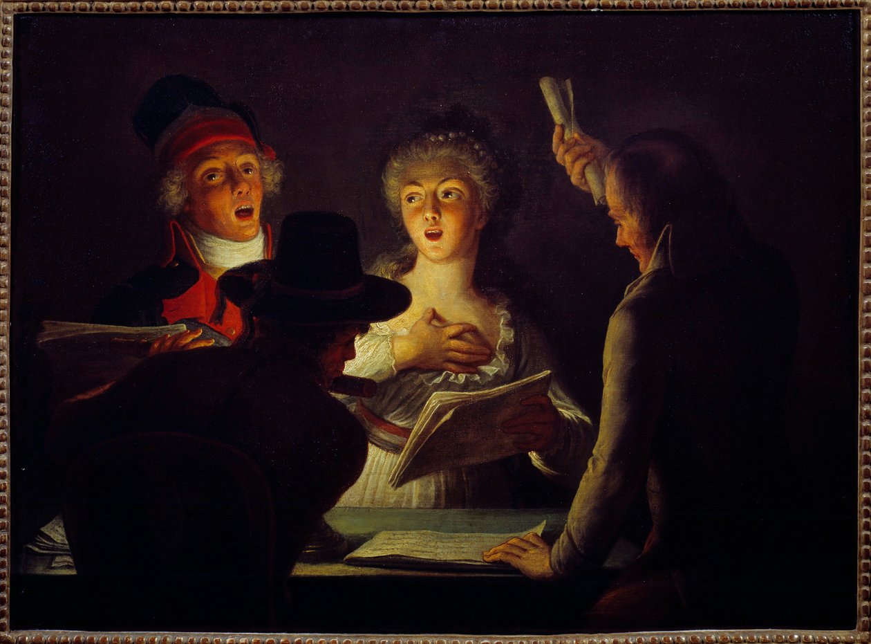 Rewolucja francuska: „”The Patriotic Singers”” Obraz Dominique Doncre (1743-1820) 1794 Nd. 0,45 x 0,61 m Paryż, Muzeum Carnavalet autorstwa Dominique Doncre