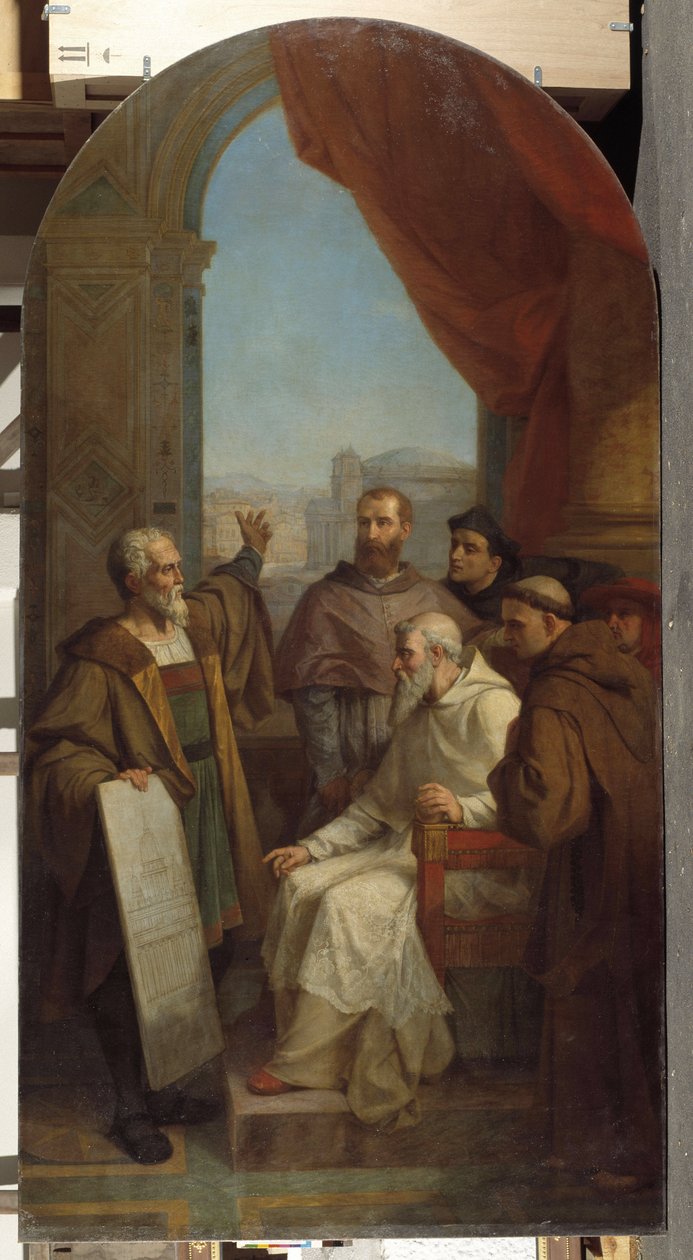 Architektura: włoski malarz i rzeźbiarz Michelangelo Buonarroti znany jako Michał Anioł (Michelangelo lub Michelangelo autorstwa Dominique Magaud