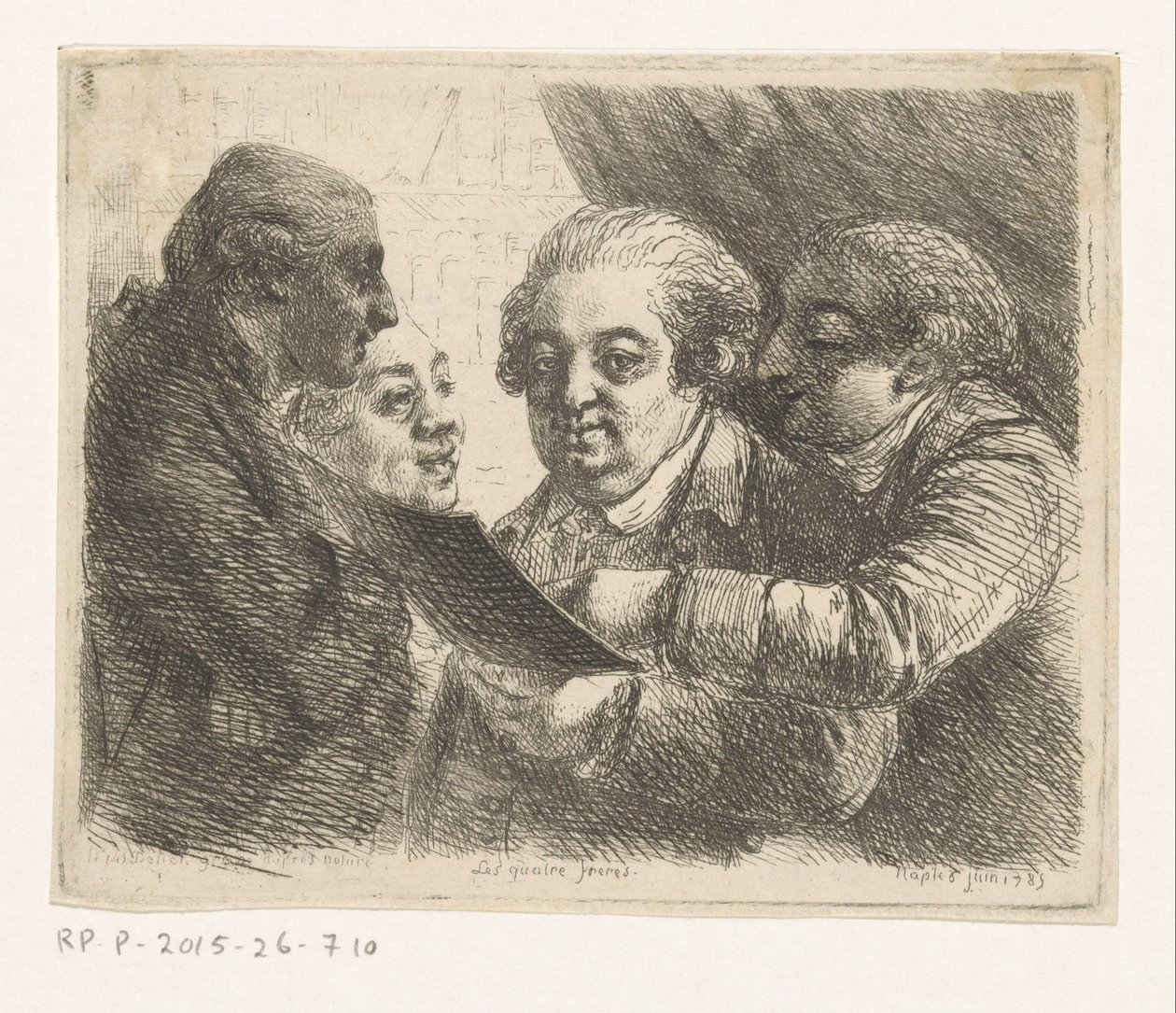 Portret czterech braci z rodziny Terres, księgarzy w Neapolu Les quatres freres (tytuł na obiekcie) autorstwa Dominique Vivant Denon (baron)