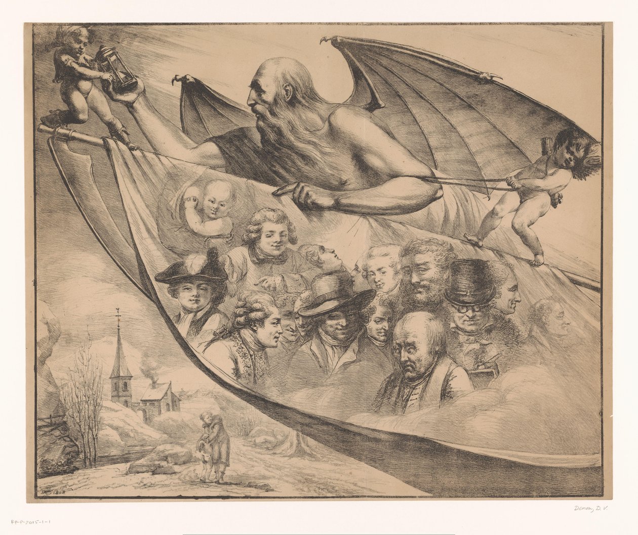 Ojciec Czas pokazuje wspomnienia Vivant Denon Les Souvenirs de Vivant Denon évoques par le Temps autorstwa Dominique Vivant Denon (baron)