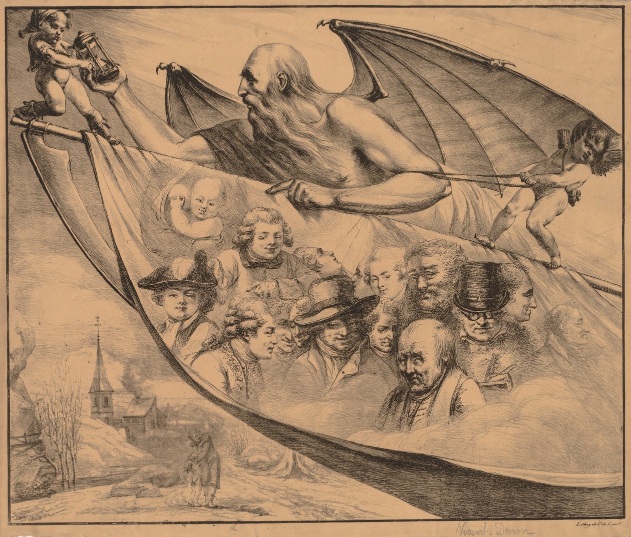 Alegoria: Portrety artysty w różnym wieku, 1818. autorstwa Dominique Vivant Denon