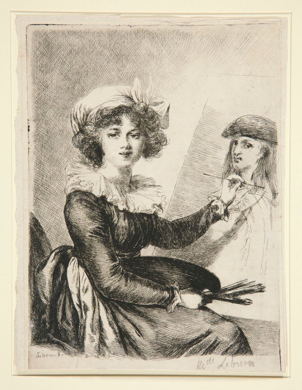 Louise-Elisabeth Vig?e-Lebrun (Mlle Lebrun) po autoportrecie z 1790 r. w Uffizzi i odwrotnie. autorstwa Dominique Vivant Denon