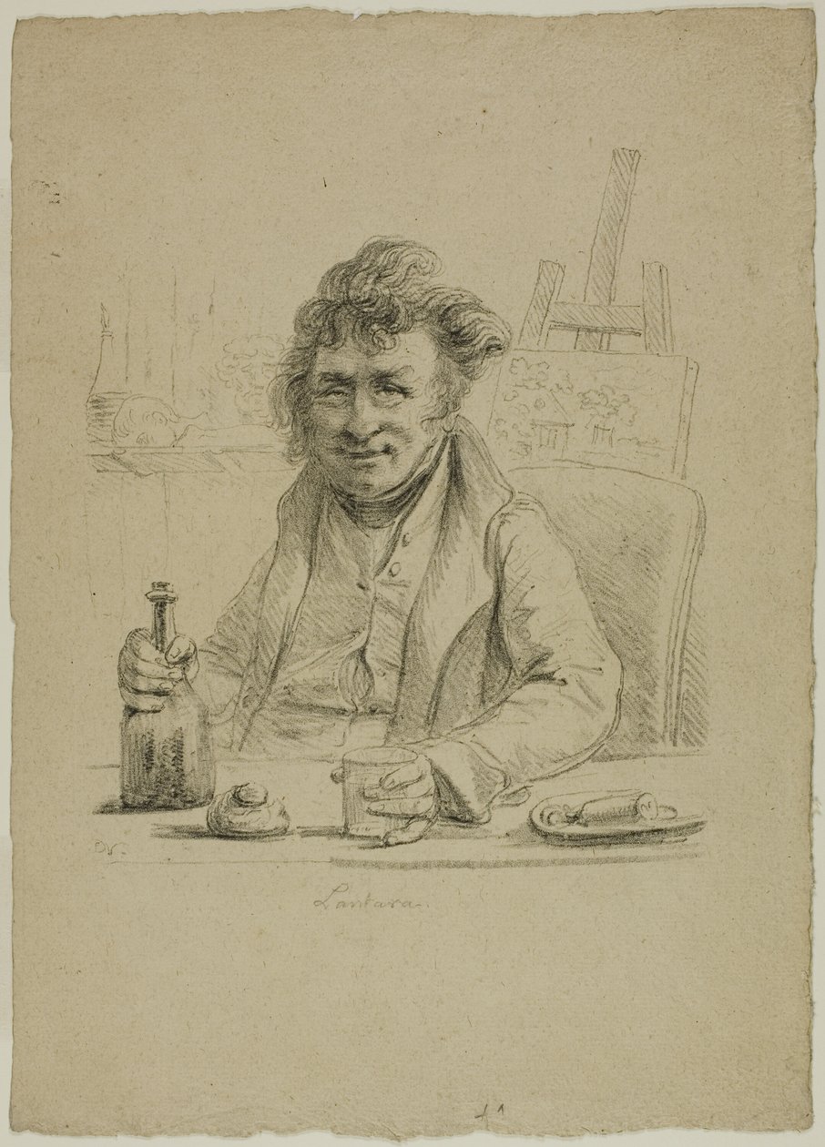 Portret Lantara w roli Joly, z Le Peintre au Cabaret autorstwa Dominique Vivant Denon