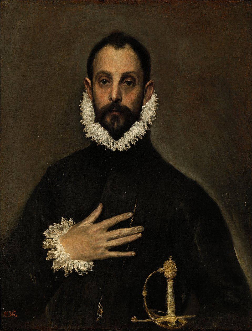 Pan z ręką na piersi autorstwa El Greco