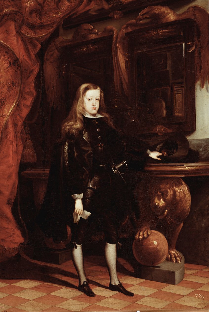 Portret Karola II z Hiszpanii (olej na płótnie, ok. 1675) autorstwa Don Juan Carreno de Miranda