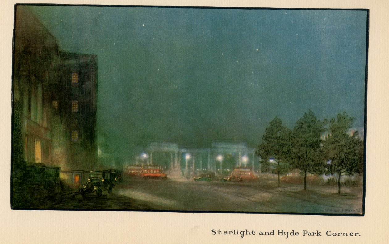 Starlight and Hyde Park Corner, z „The New Lights of” London”, wydana w 1926 r. autorstwa Donald Maxwell