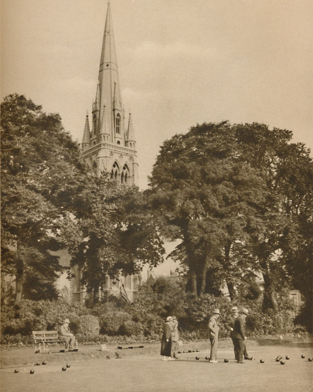Stoke Newington w okresie letnim: Bowling Green w Clissold Park, c1935. autorstwa Donald McLeish