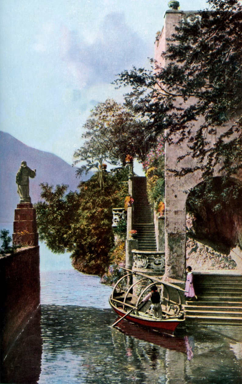 Villa del Balbianello, Lenno, Jezioro Como, Włochy, ok. 1930 autorstwa Donald McLeish