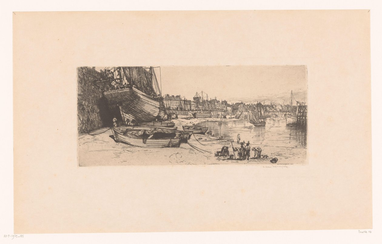 Havengezicht te Boulogne-sur-Mer Port Boulogne-sur-Mer autorstwa Donald Shaw MacLaughlan (signed by artist)