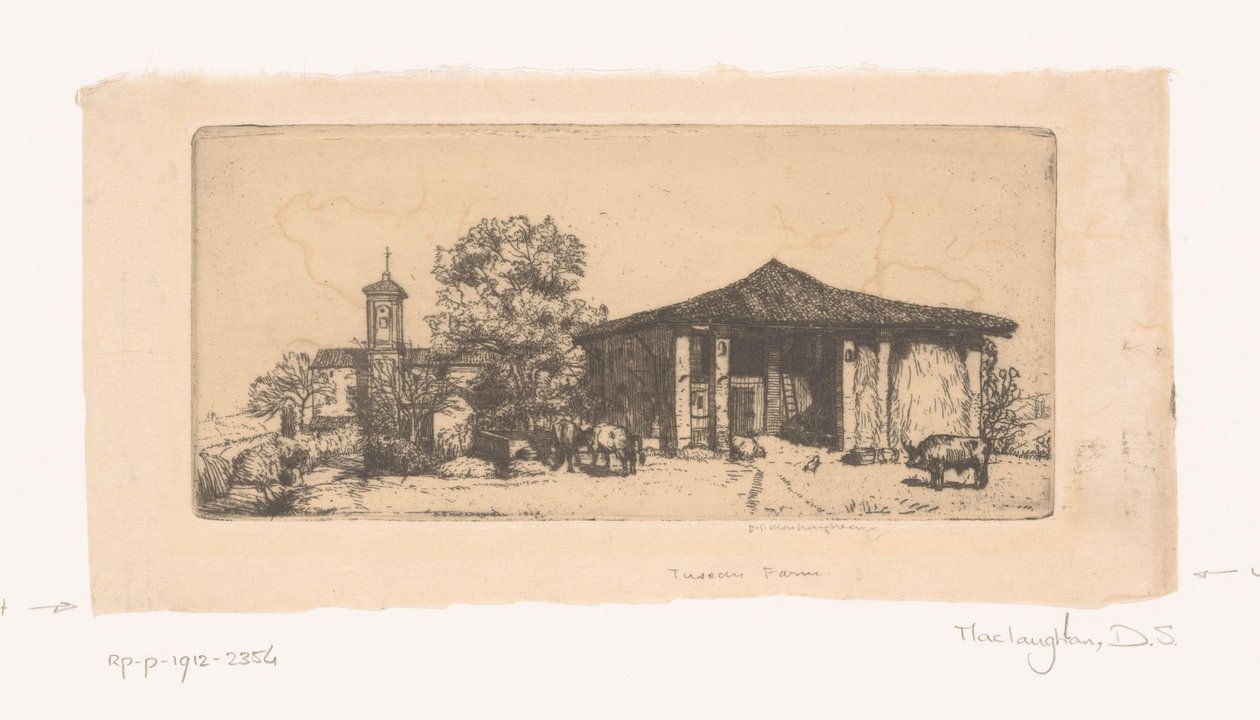 Toskańska Farma Farma Toskanii (tytuł na obiekcie) autorstwa Donald Shaw MacLaughlan (signed by artist)