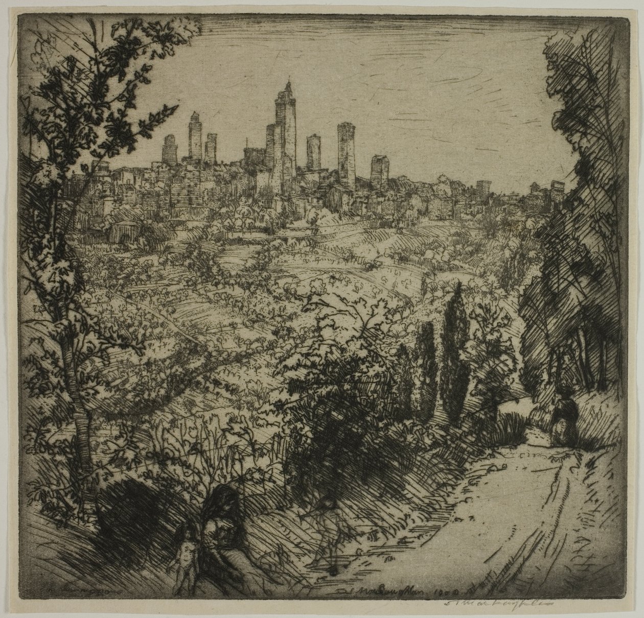 Św. Gimignano autorstwa Donald Shaw MacLaughlan
