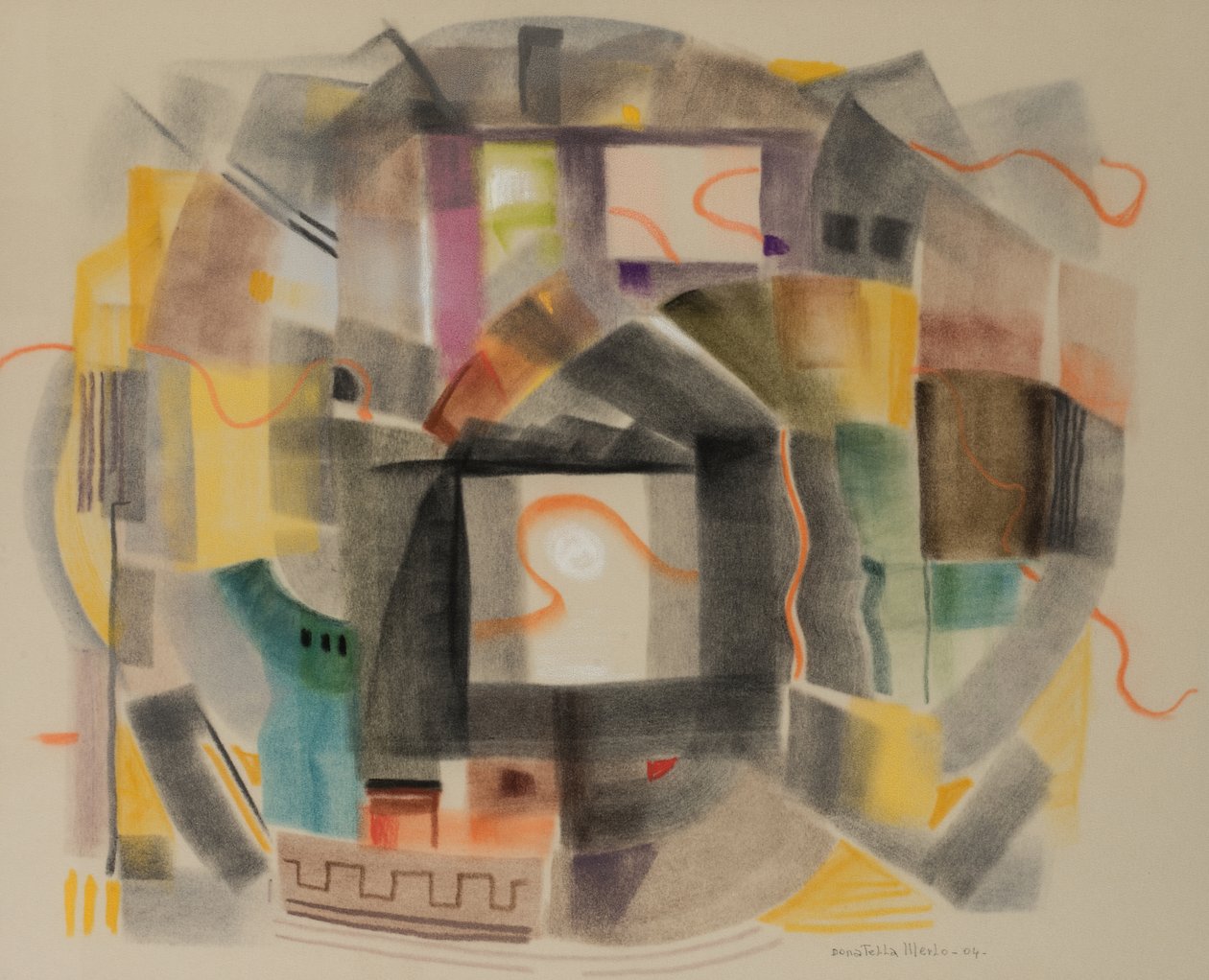 Nić Ariadny, 2004 (pastel na aksamitnym papierze) autorstwa Donatella Merlo
