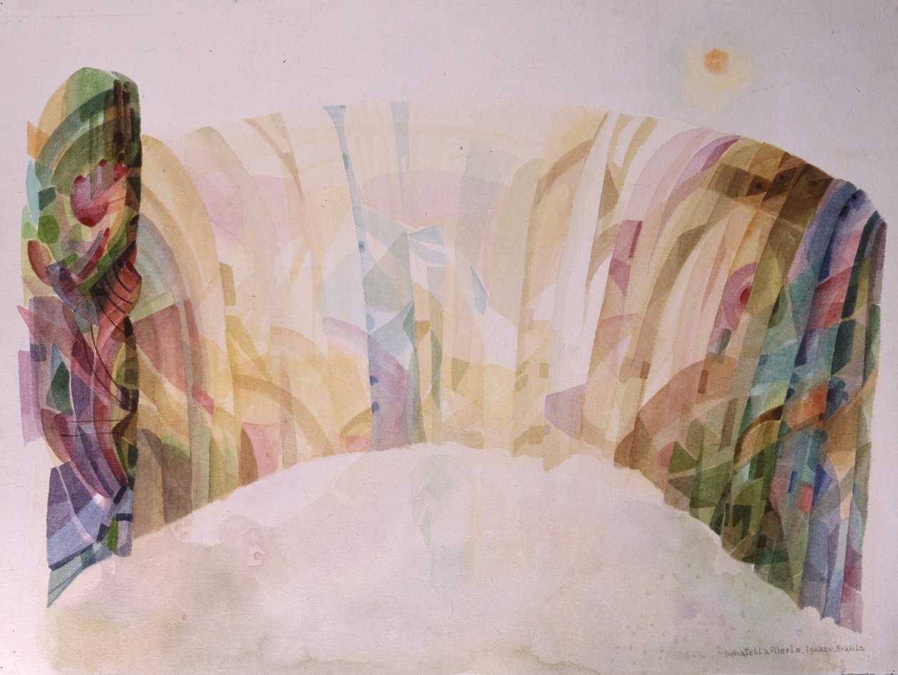 Iguazú, Brazylia, wodospad, ok. 1992 (akwarela na papierze) autorstwa Donatella Merlo