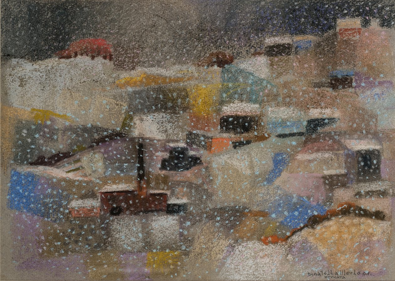 Opad śniegu, 2001 (pastel na aksamicie) autorstwa Donatella Merlo