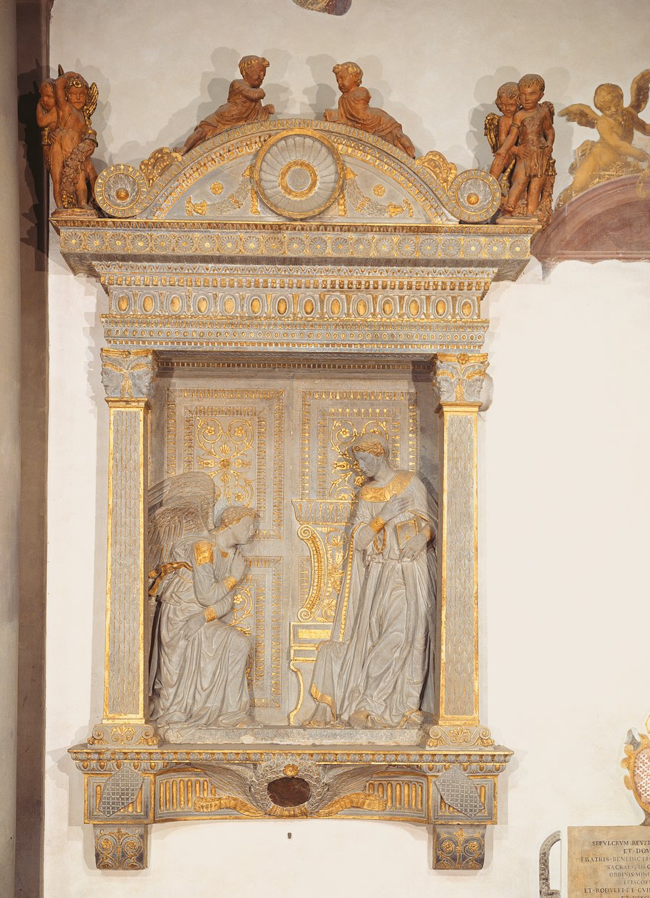 Zwiastowanie Cavalcanti (złocony wapień) (patrz także 64351) autorstwa Donatello