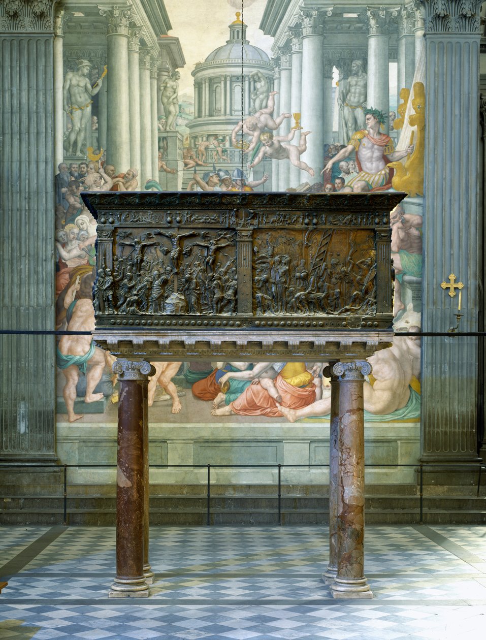 Lewa ambona, Basilica di San Lorenzo, Florencja, 1460 (brąz) autorstwa Donatello