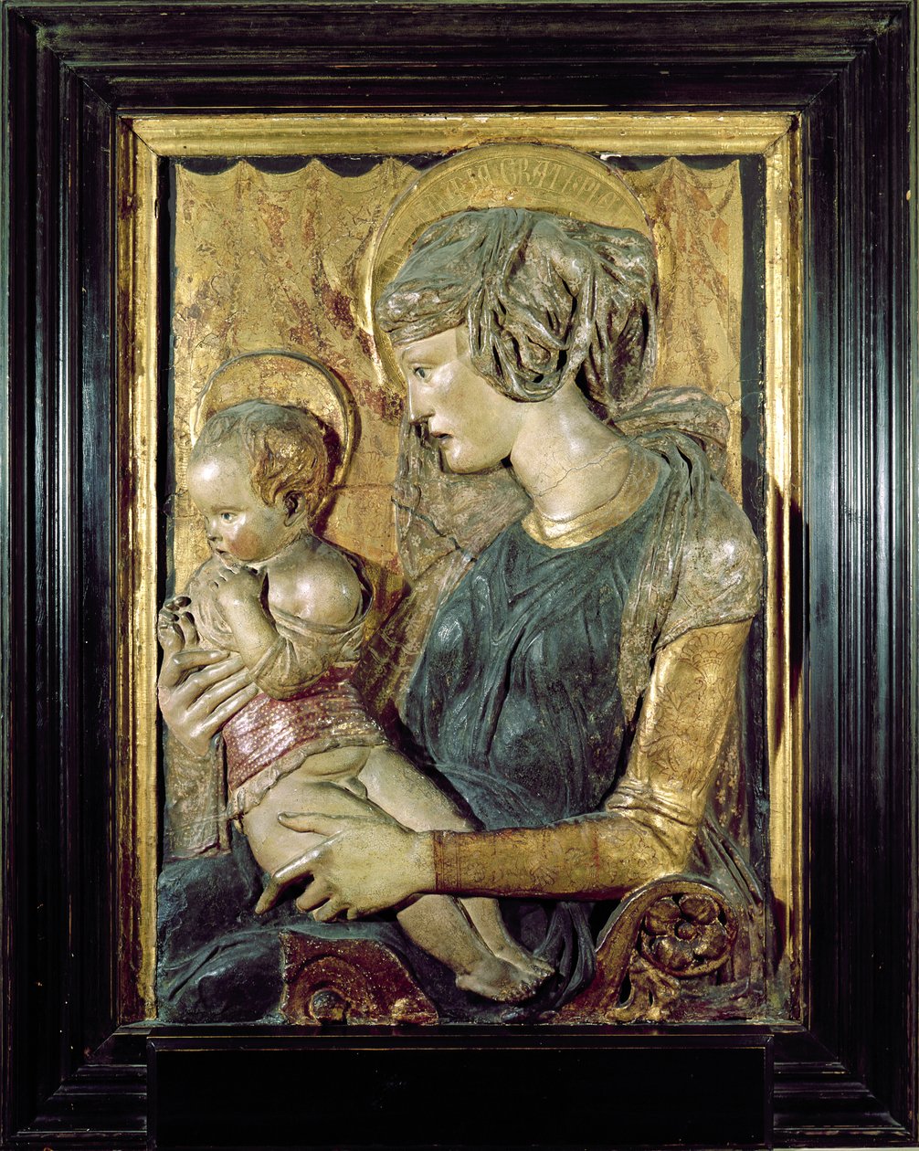Madonna z Dzieciątkiem (polichromowany marmur) autorstwa Donatello