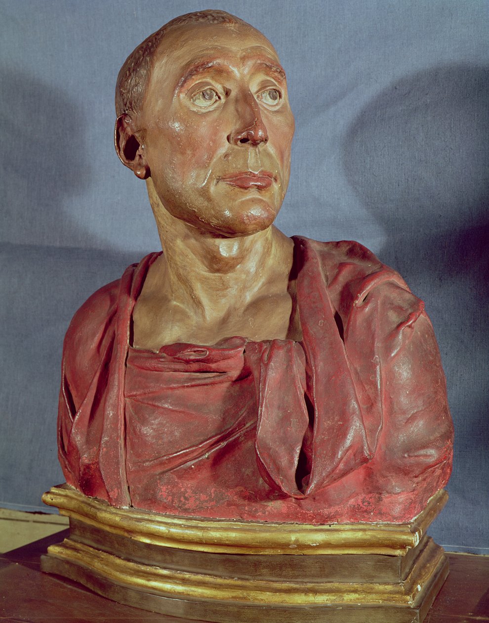 Popiersie portretowe kondotiera Niccolo da Uzzano (1359-1431) (polichromowana terakota) (patrz także 85211 i 100339) autorstwa Donatello