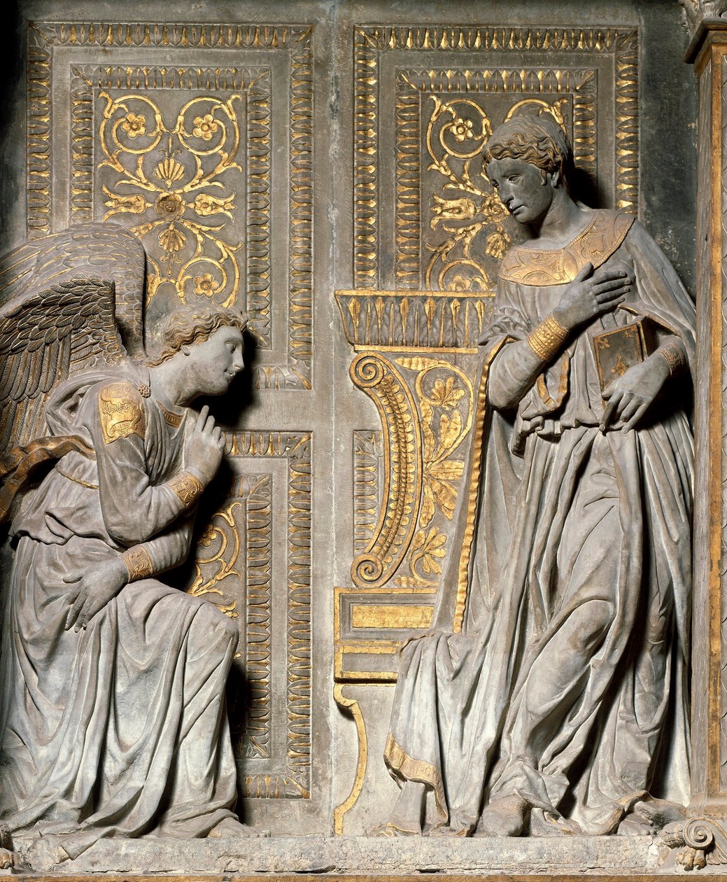 Zwiastowanie Płaskorzeźba Donato de Bardi dit Donatello (ok. 1386-1466) 1435 Kościół Santa Croce. Florencja autorstwa Donatello