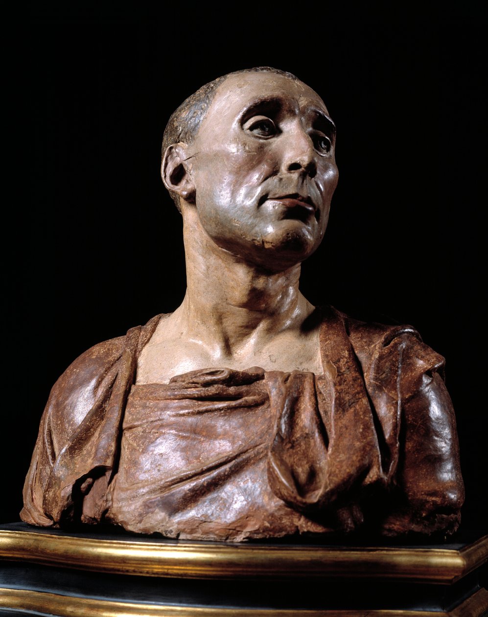 Portret popiersia kondotiera Niccolo da Uzzano (1359-1431) „” Rzeźba z terakoty autorstwa Donato de 