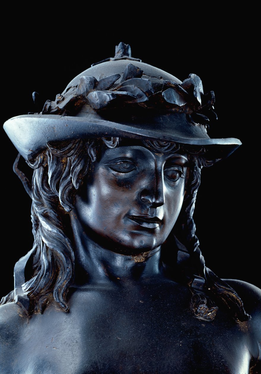 David, fragment głowy, ok. 1440 (brąz) (zob. też 11969-70) autorstwa Donatello