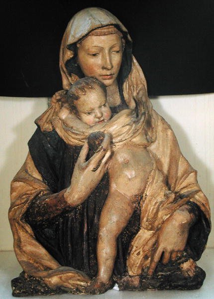 Madonna z Dzieciątkiem (kamień polichromowany) autorstwa Donatello